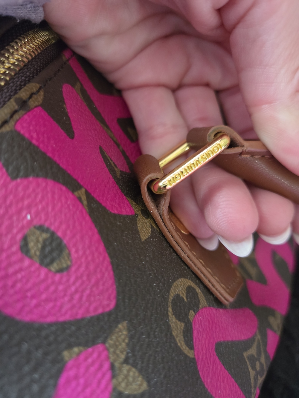 Vintage Pink Graffiti Speedy 30 Style Handbag - Picture 9 of 12